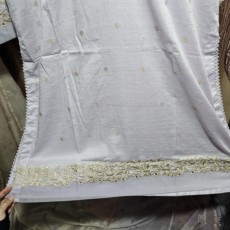 3 piece Luxurious-Embroidered Collection by Tawakkal - Lavender - Image 3