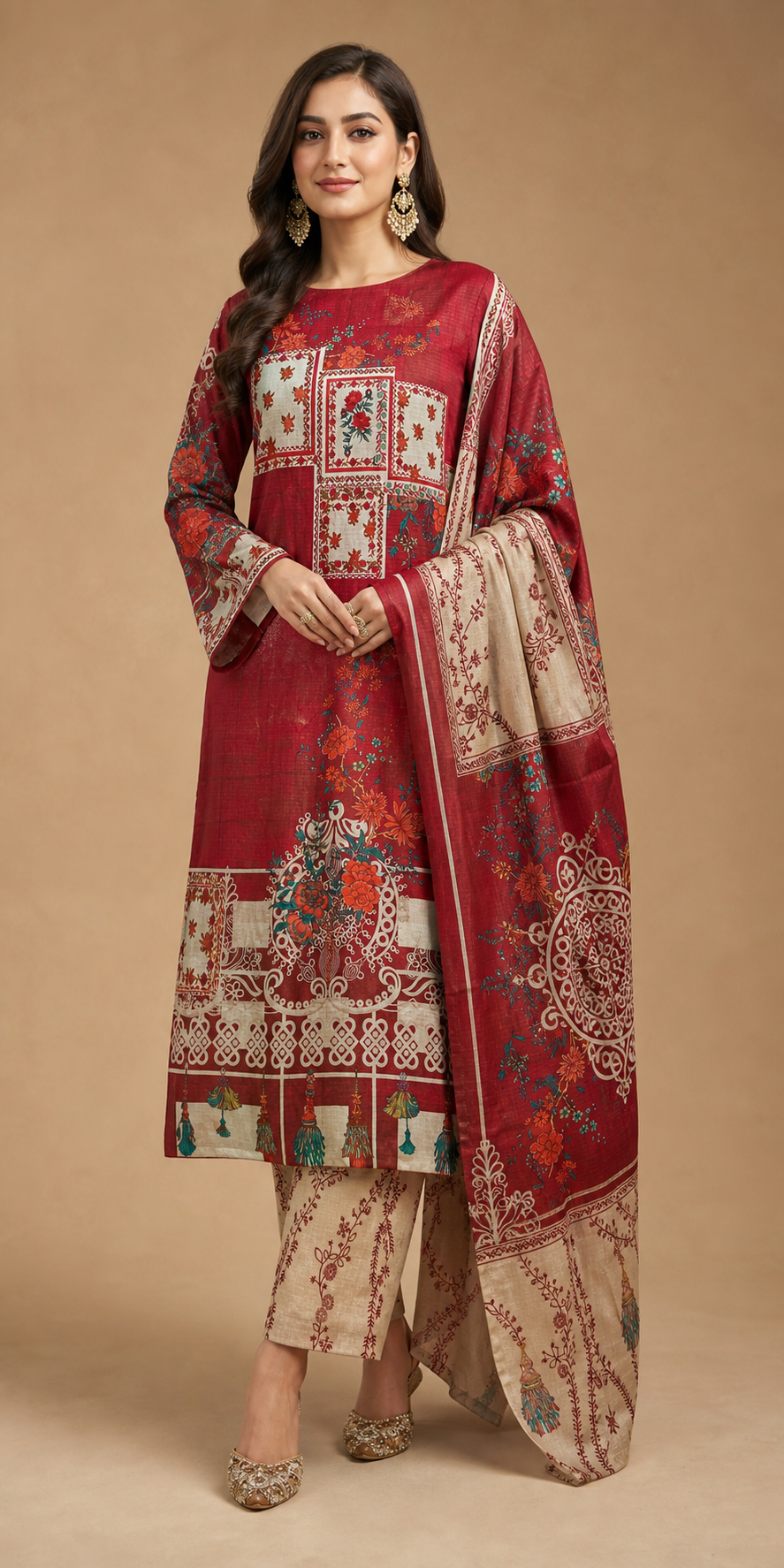 3-PC Pakistani Inspired Dori Cotton Premium Collection | 001 - Image 2