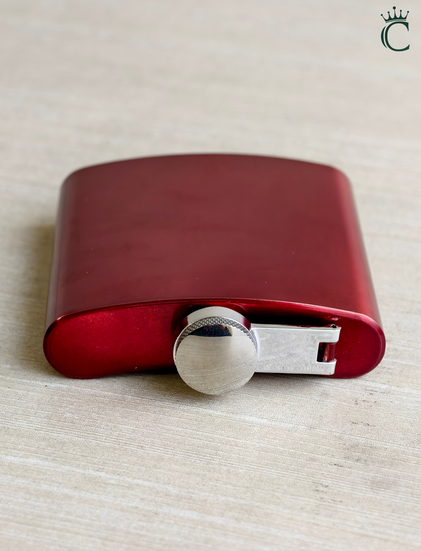 GLOSSY RED HIP FLASK image 3