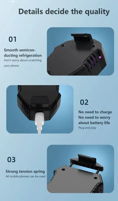 L01 Mobile Phone Radiator Cooler Fan – Black_img_8