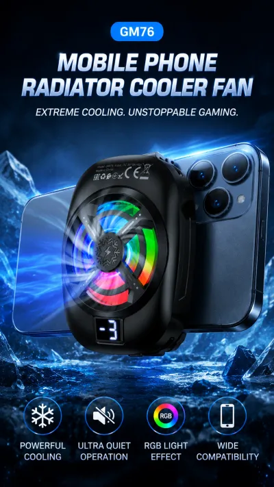 Hoco GM76 Blue Diamond Mobile Phone Cooler_img_0