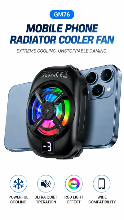 Hoco GM76 Blue Diamond Mobile Phone Cooler_img_1