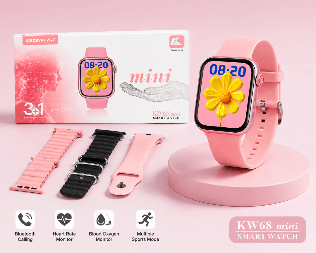 KW68 Mini Smart Watch | 3টি Extra Strap সহ