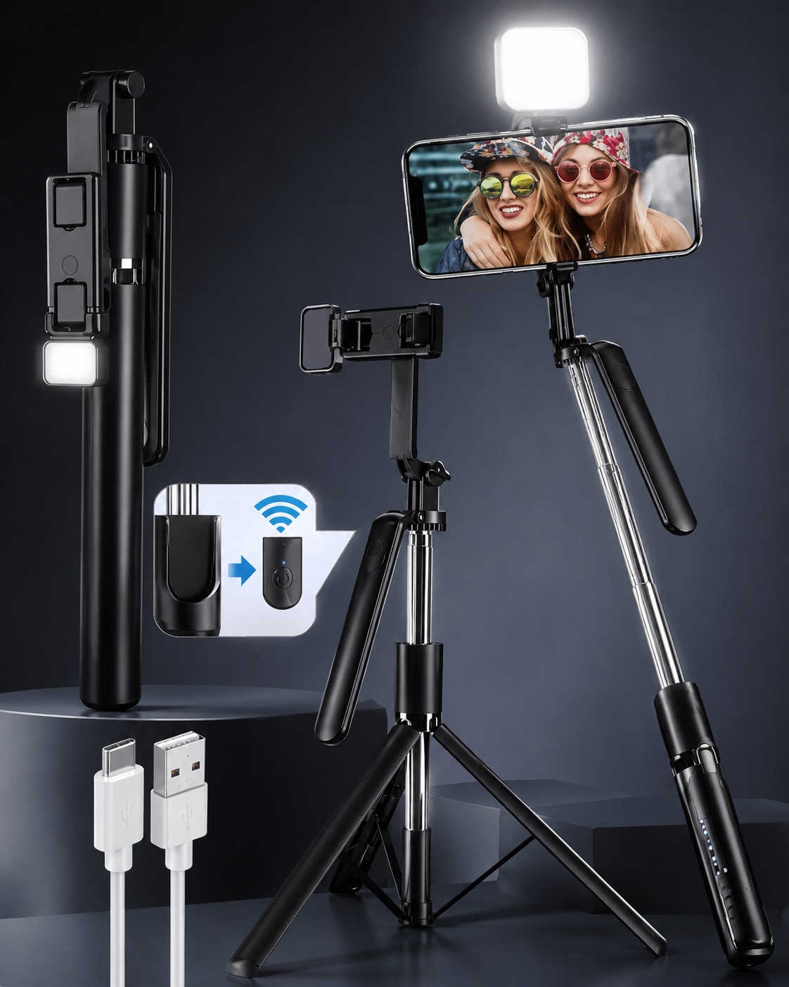 R16S 3-in-1 Selfie Stick & Tripod – এক ডিভাইসেই সেলফি স্টিক, ট্রাইপড ও হ্যান্ডহেল্ড গ্রিপ!