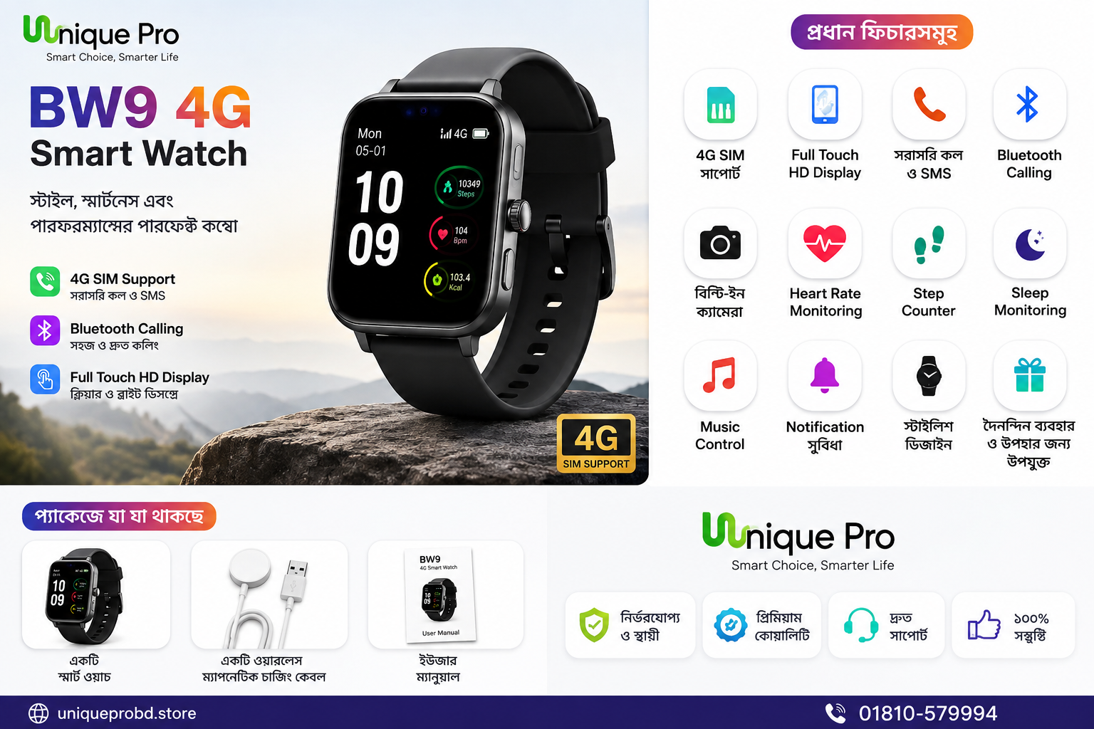 BW9 4G Smart Watch — Website Description