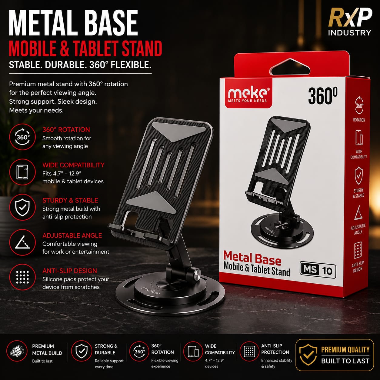 Meke MS10 Metal Base Mobile & Tablet Stand