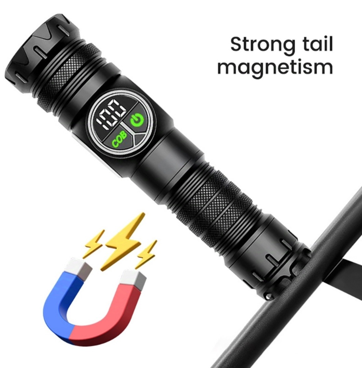 K60 Rechargeable Flashlight 10W LED + COB Torch Light | 3500mAh