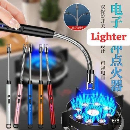 Portable Windproof Butane Gas Stove + USB Rechargeable Electric Lighter Combo