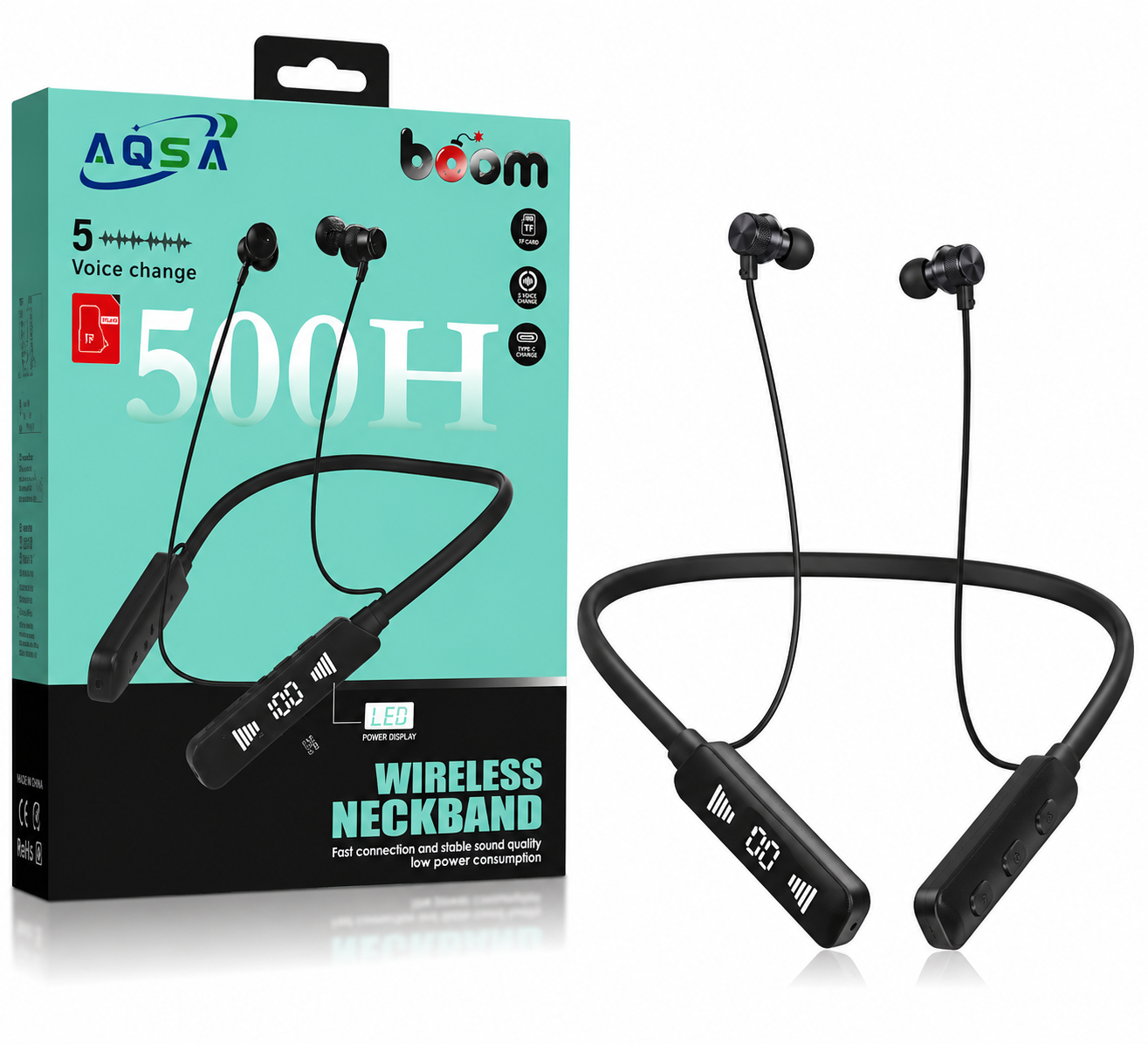 🎧 AQSA 500H Wireless Neckband