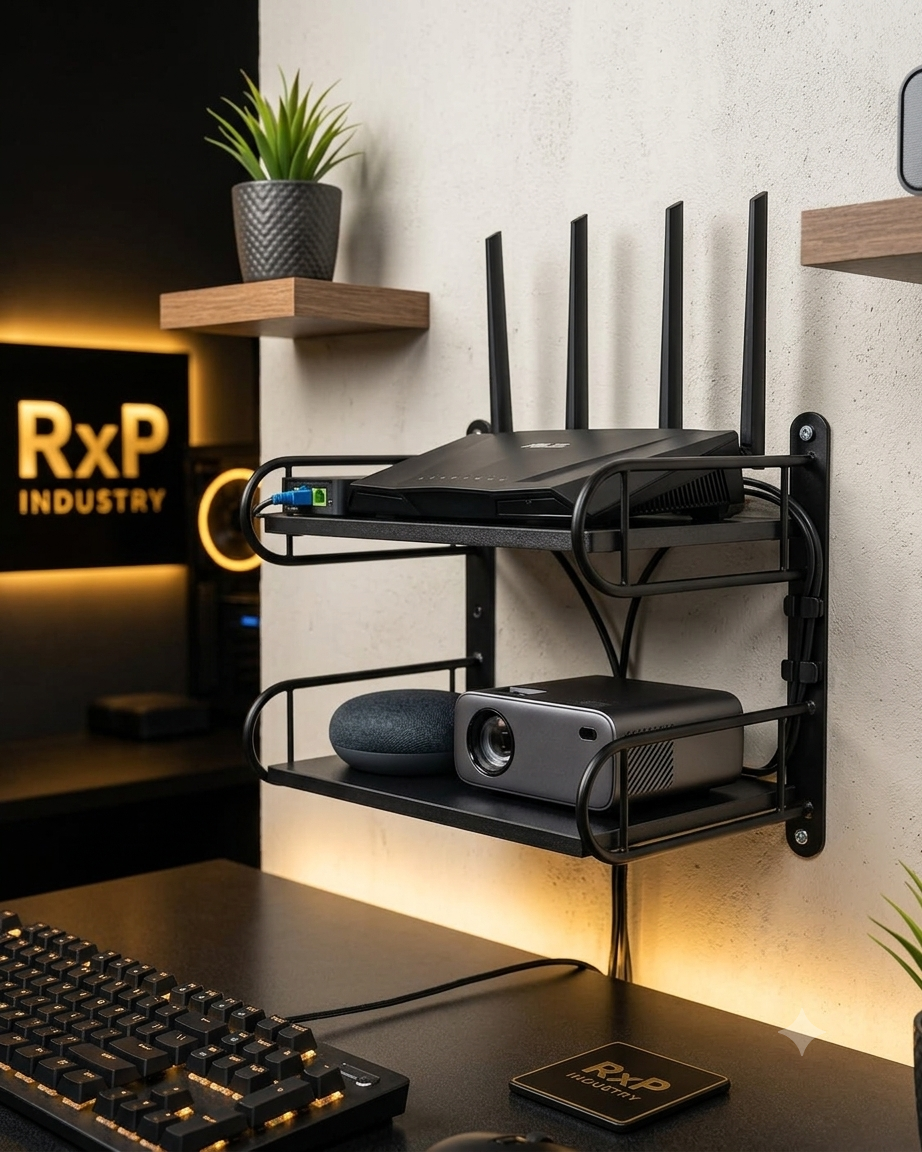 Wall Mounted Multi-Layer Router Stand 5KG Load Capacity Storage Shelf