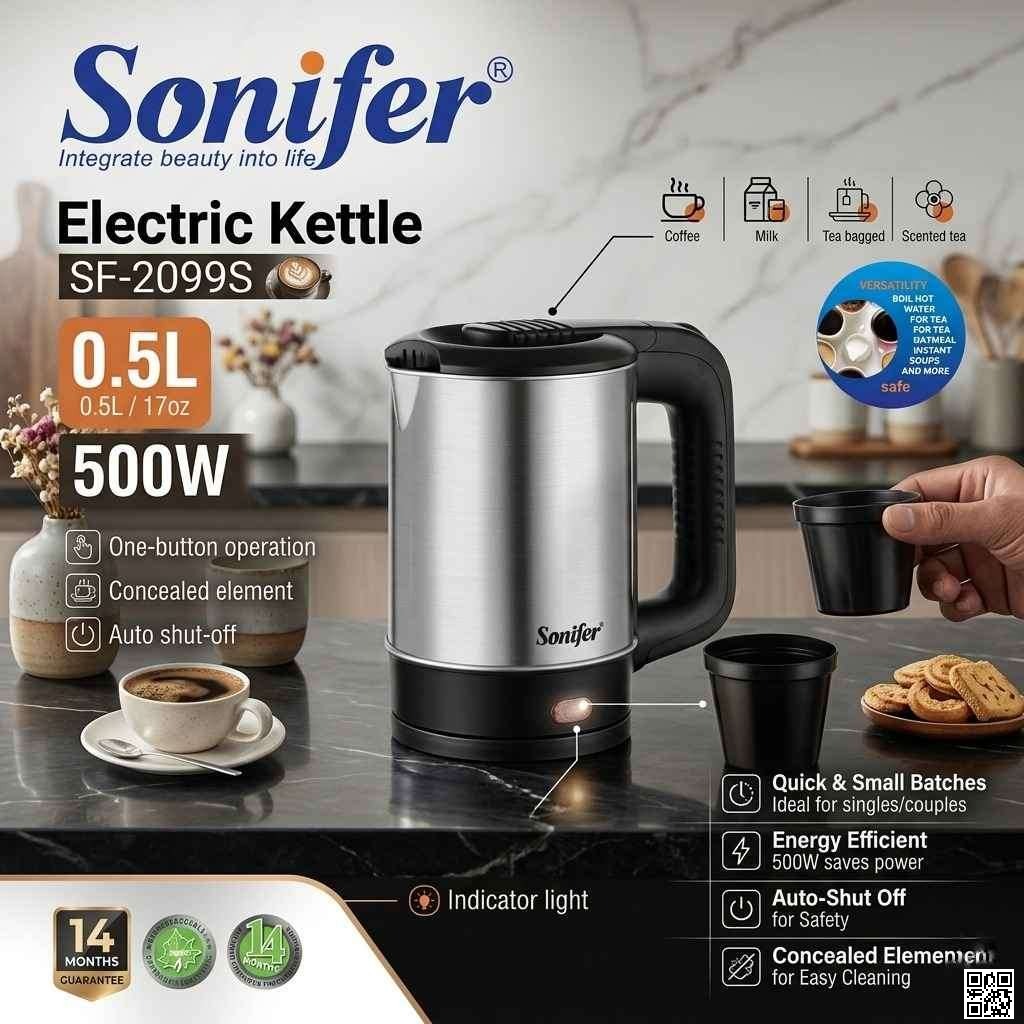 Sonifer SF-2099S Electric Kettle – 0.5LSold bySID-00085