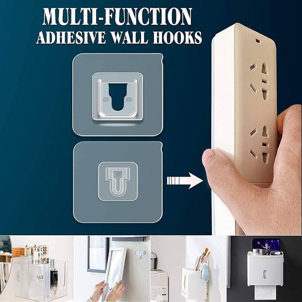 Self Adhesive Double-Sided Wall Hook – Heavy Duty Transparent Adhesive Hook