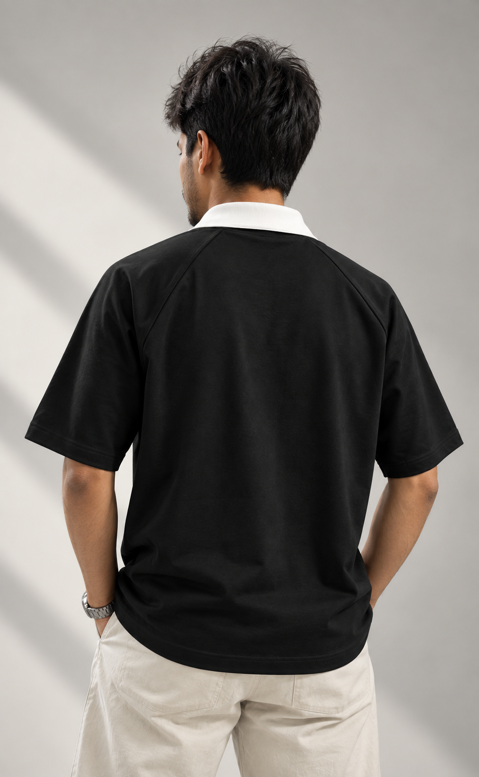 Retro Black Polo Shirt thumbnail 2