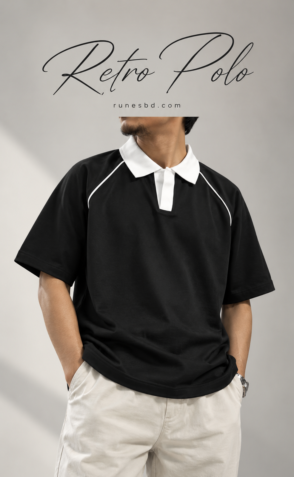 Retro Black Polo Shirt