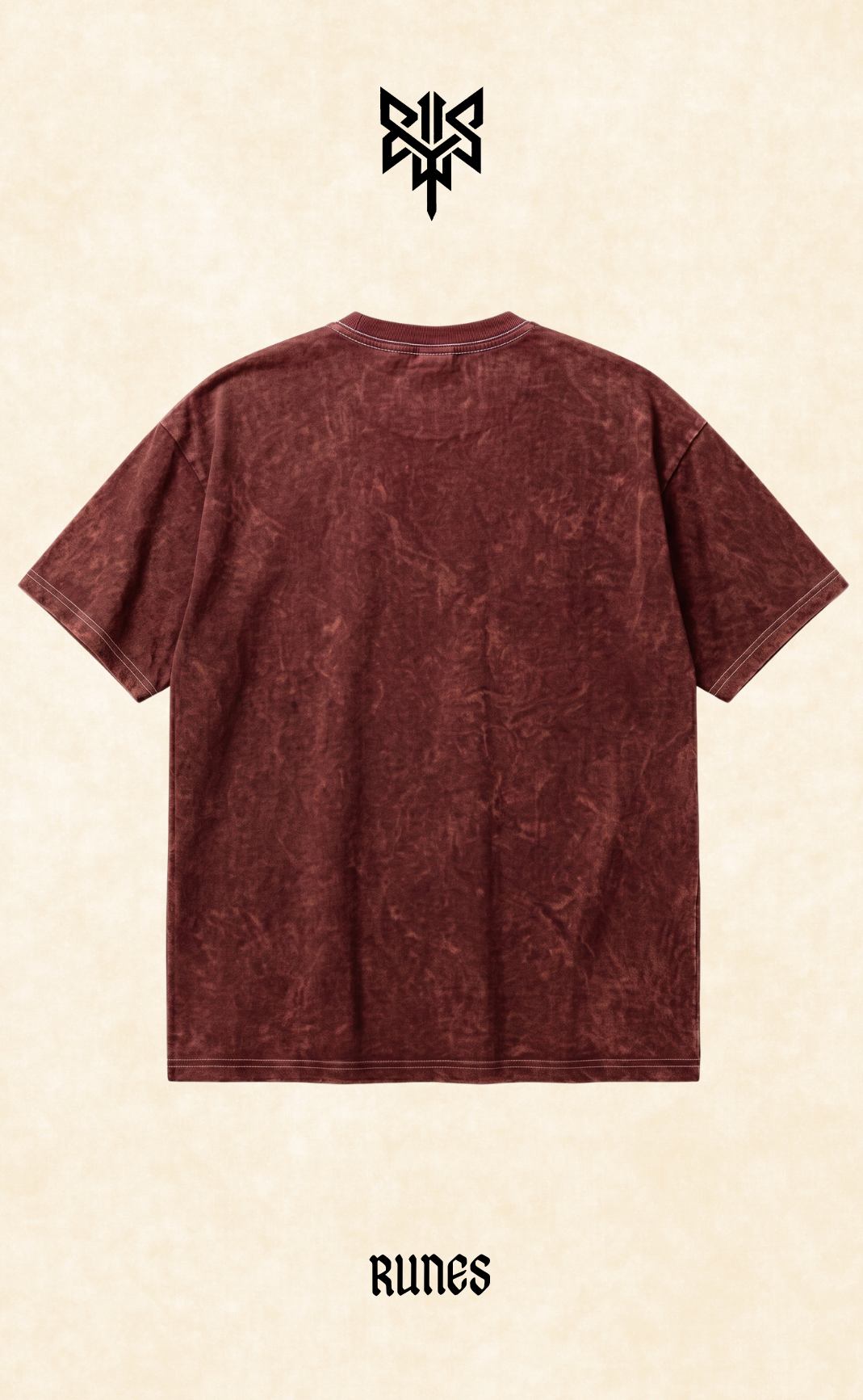 Acid Wash Premium Maroon Drop Shoulder thumbnail 2