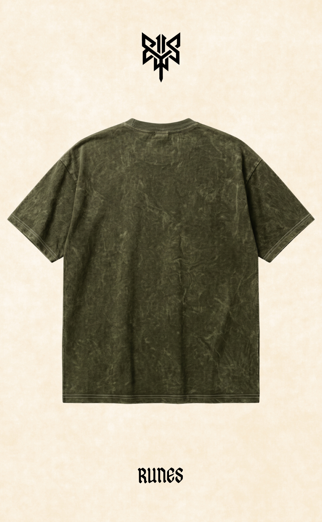 Acid Wash Premium Olive Drop Shoulder thumbnail 2