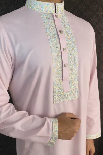 Classic Blush Pink Panjabi (Embroidery)_img_0