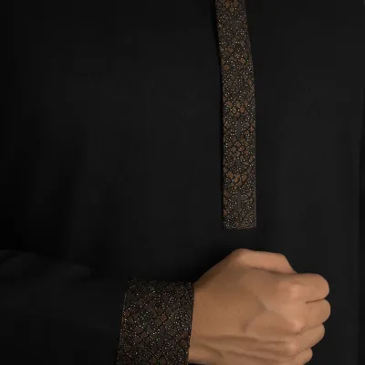 **STOCK OUT** Modern Jet Black Panjabi (Galaxy Contrast)_img_2
