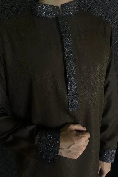 **STOCK OUT**Modern Brown Panjabi (Galaxy Contrast)_img_0