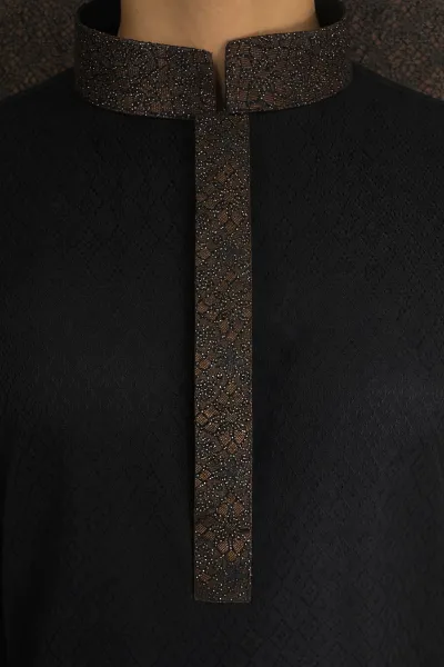**STOCK OUT** Modern Jet Black Panjabi (Galaxy Contrast)_img_1
