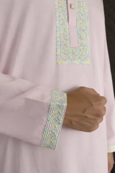 Classic Blush Pink Panjabi (Embroidery)_img_2