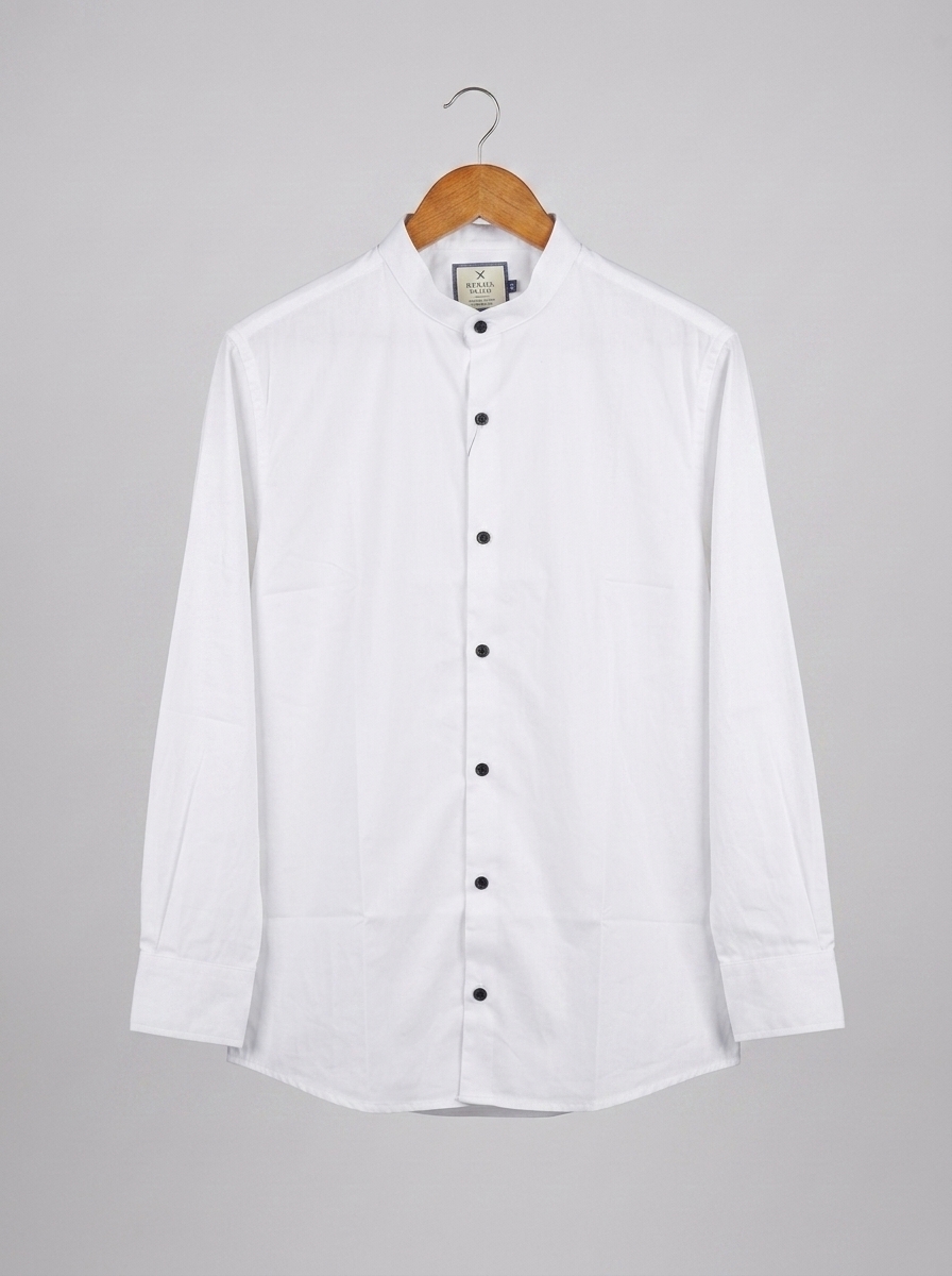 Band colar white shirt for unisex!