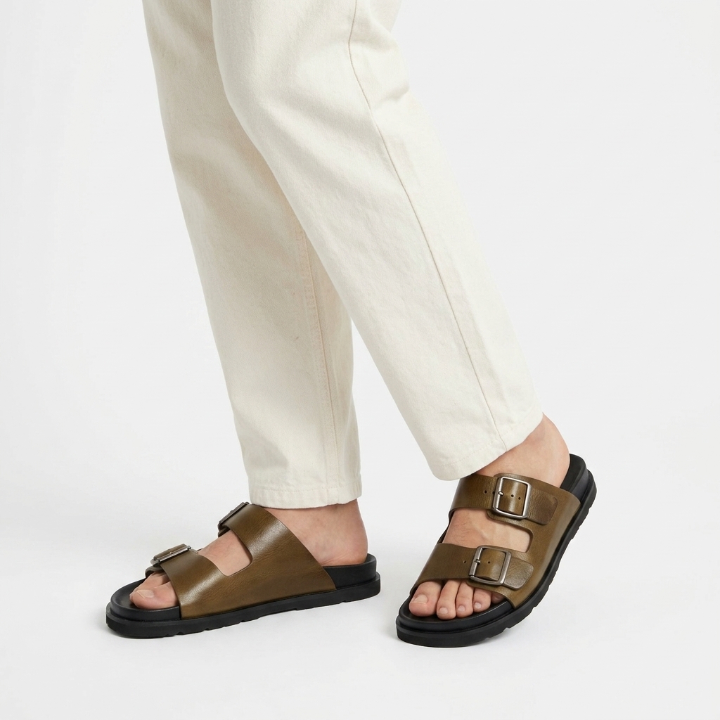 Premium designed pure lather slipper sandal -002