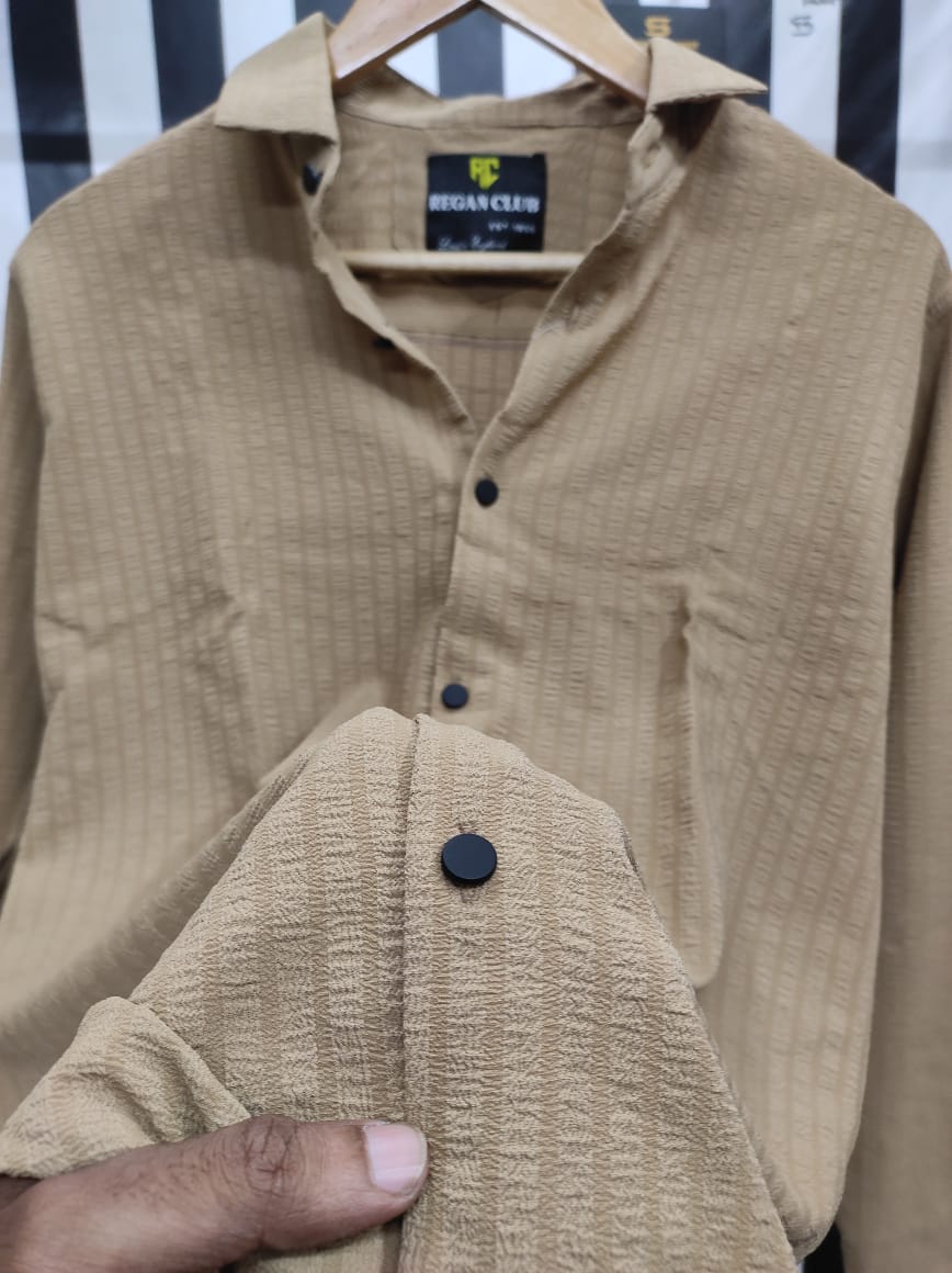 Premium popcorn fabrication shirt (Lite Brown)