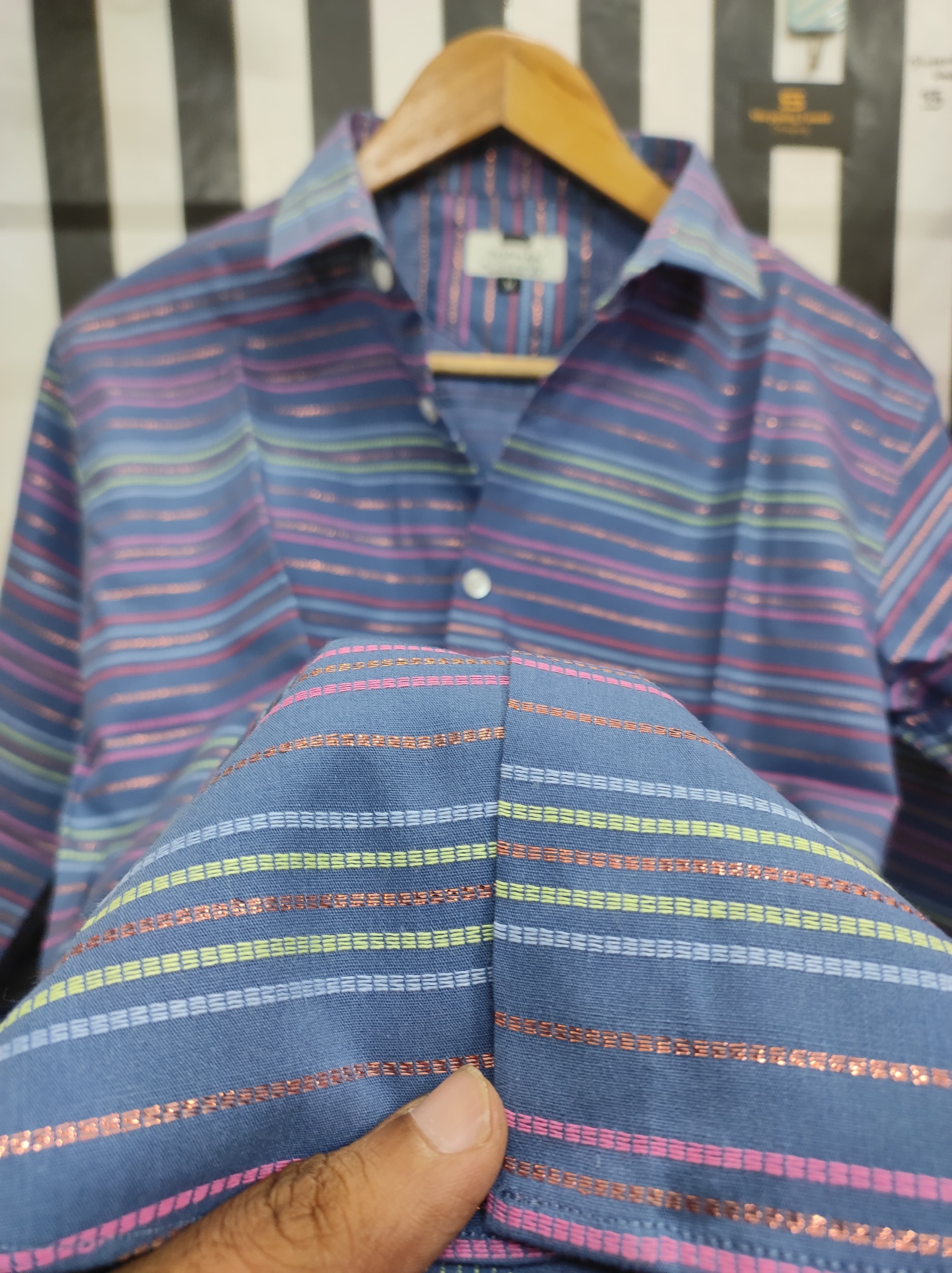 Premium solid stripe shirt (deep sky)_img_1