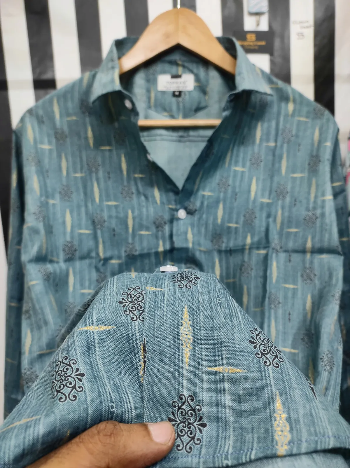 Trendy print shirt for eid