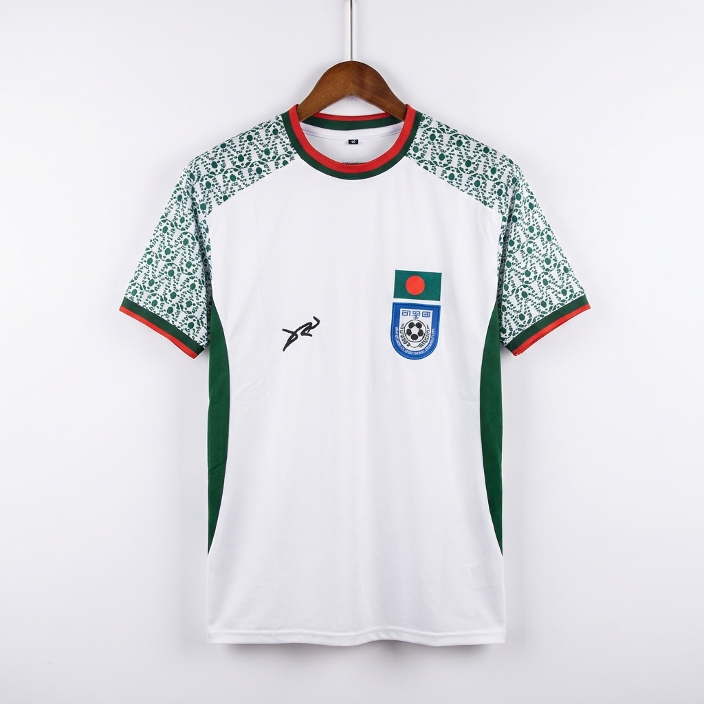Bangladesh football Jersey (White- Fan addition)
