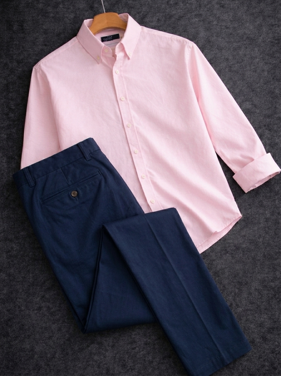 Pink shirt with formal pant combo_img_0