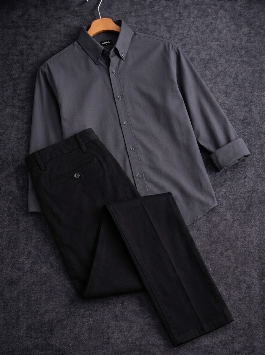 Deep Ash shirt with formal pant combo