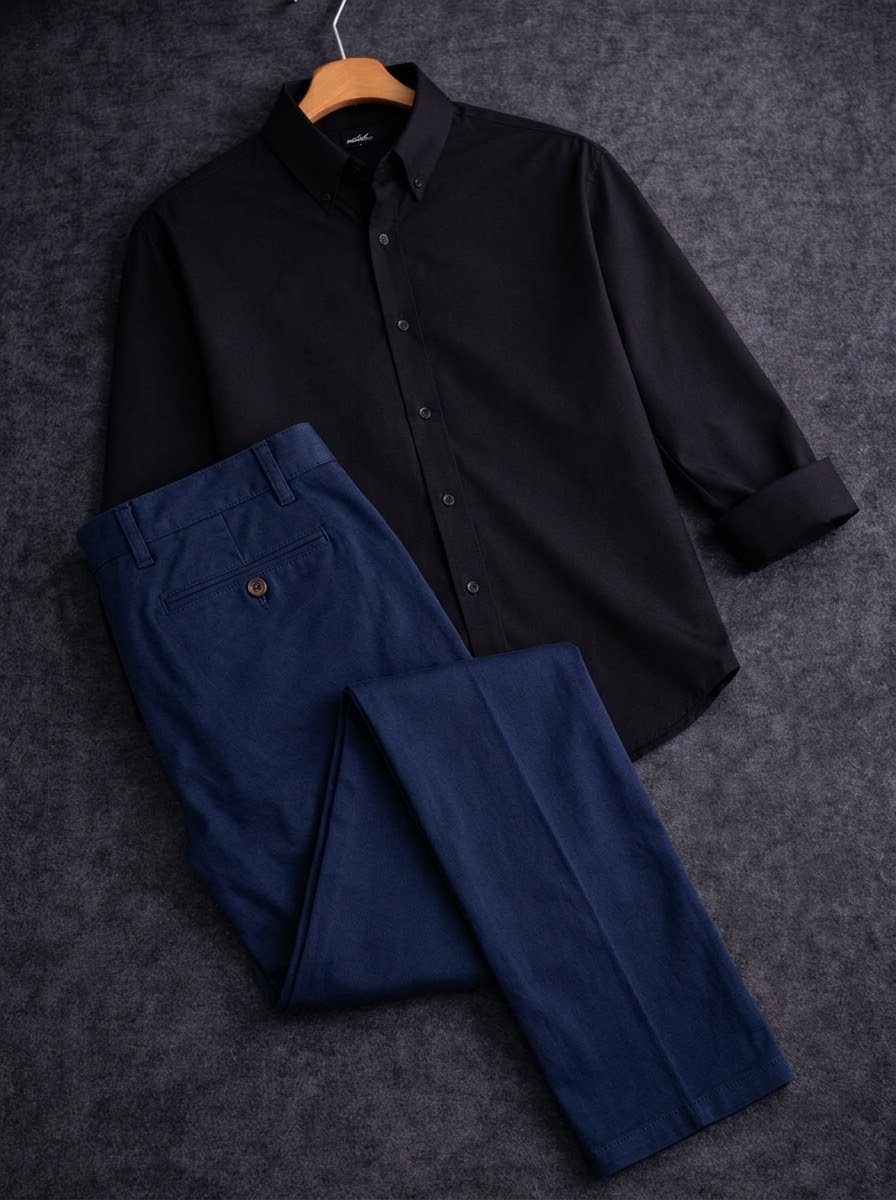 Black shirt with formal pant combo_img_3