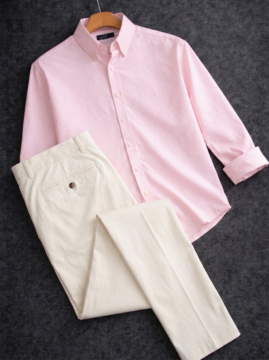 Pink shirt with formal pant combo_img_1