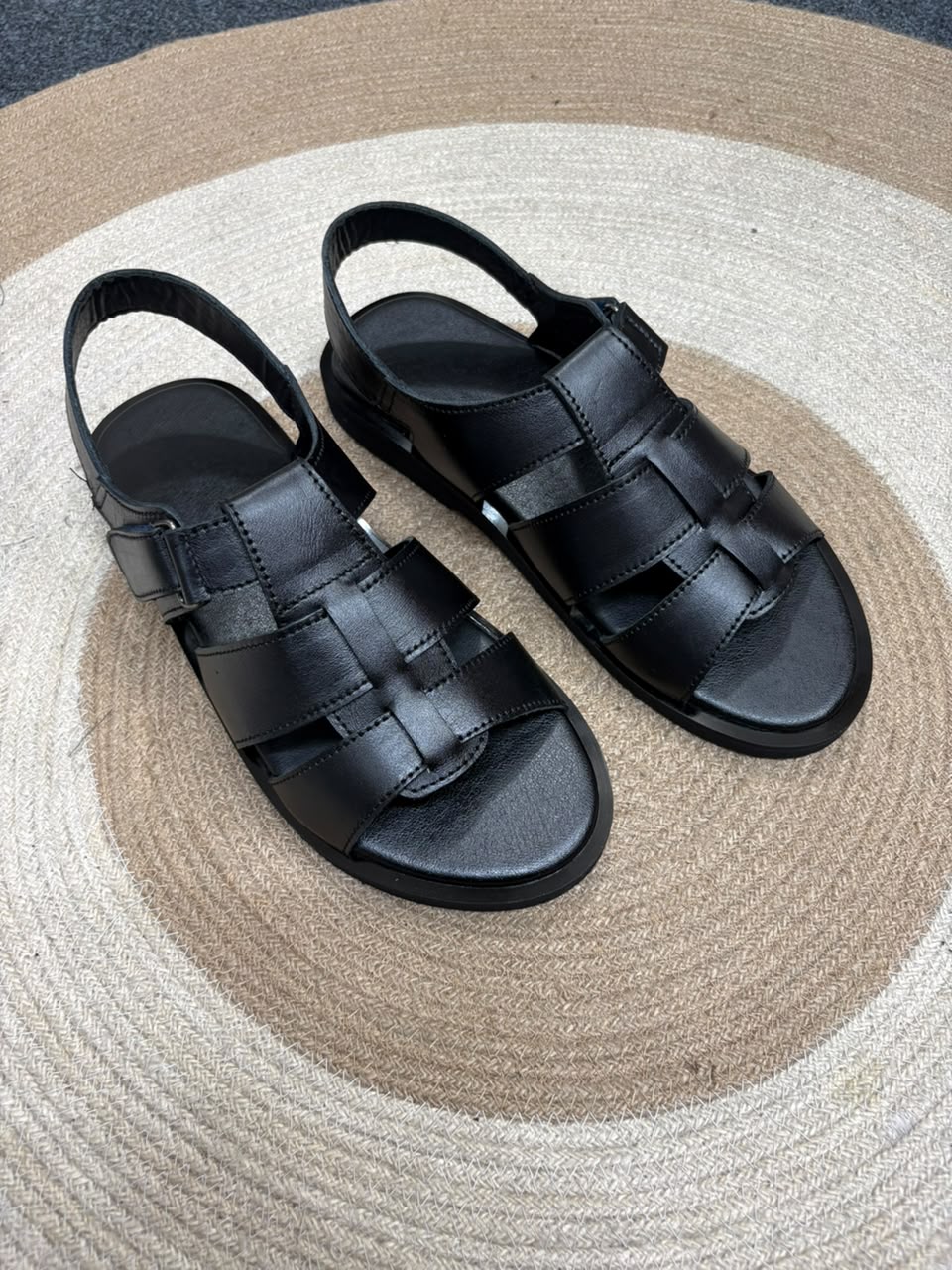 Premium pure lather slipper sandal with belt -004_img_4