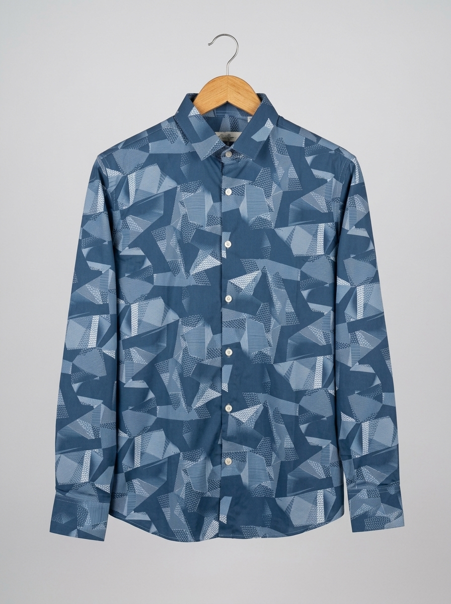 Trendy magnet fabric print shirt
