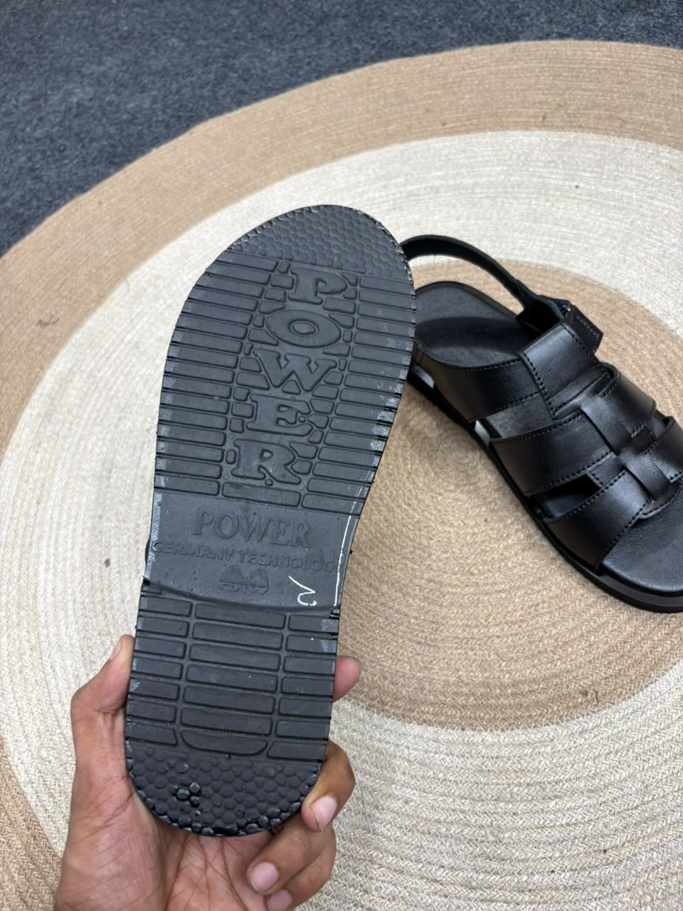 Premium pure lather slipper sandal with belt -004_img_5