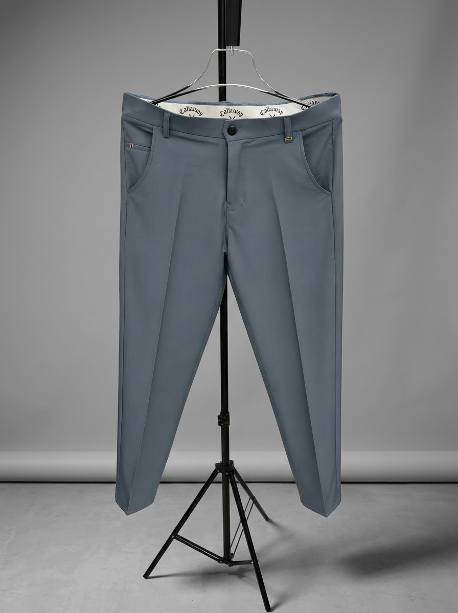 Formal solid sky blue pant -Chaina fabric