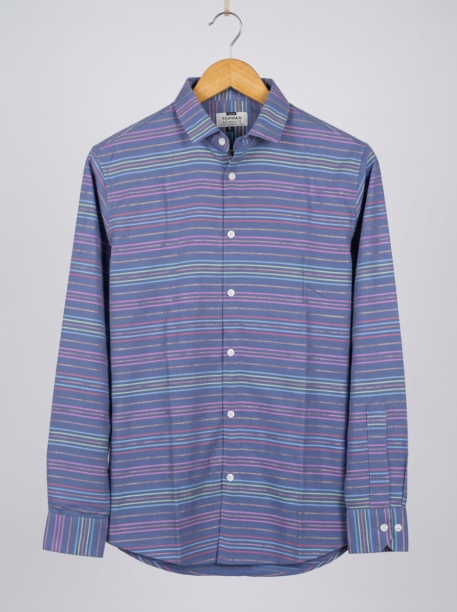 Premium solid stripe shirt (deep sky)
