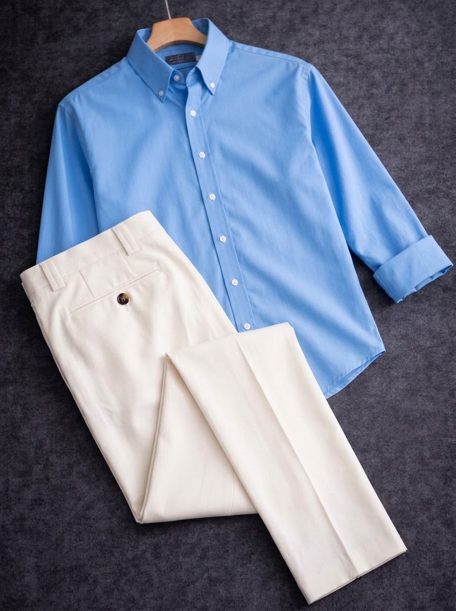 Sky shirt with Formal pant combo_img_2