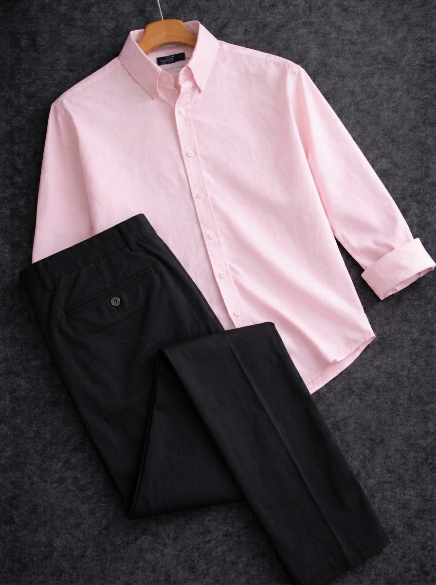 Pink shirt with formal pant combo