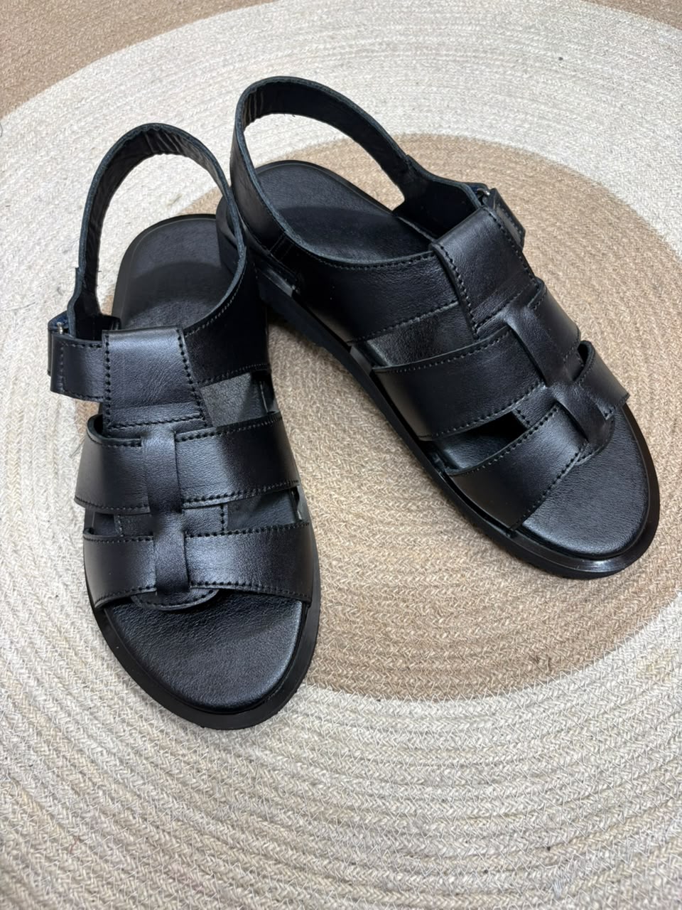 Premium pure lather slipper sandal with belt -004_img_3