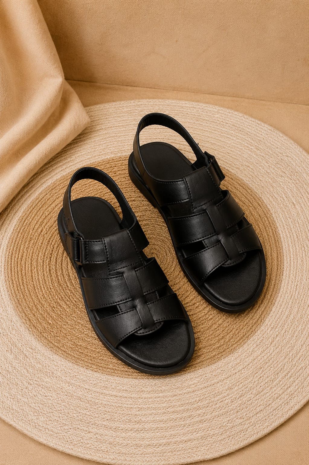 Premium pure lather slipper sandal with belt -004_img_1