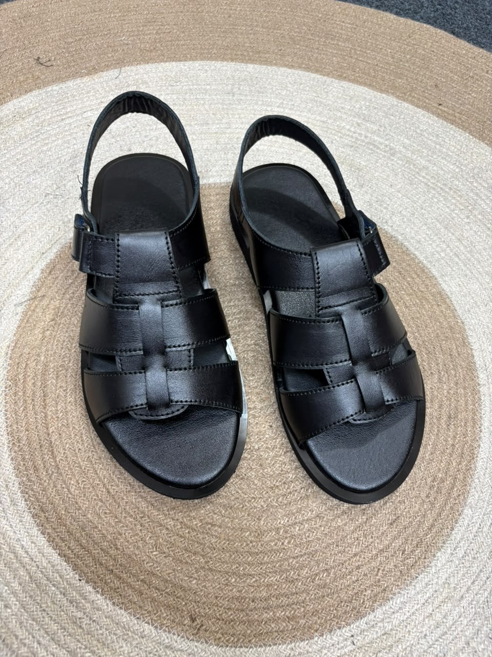 Premium pure lather slipper sandal with belt -004_img_2