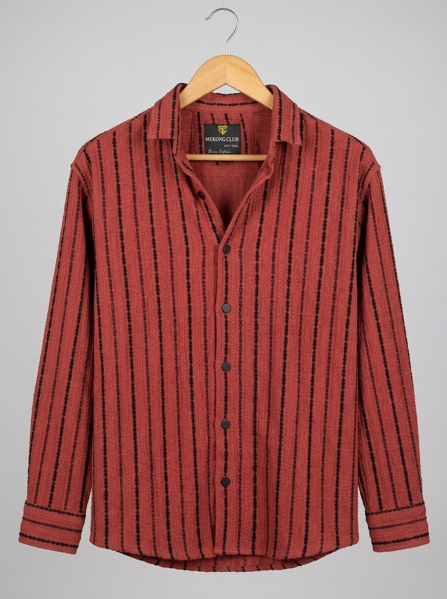 Premium jackward fabrication shirt (Maroon)