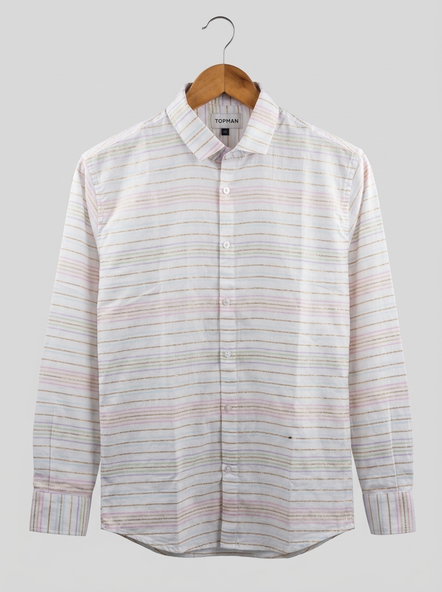Premium solid with stripe shirt (white)