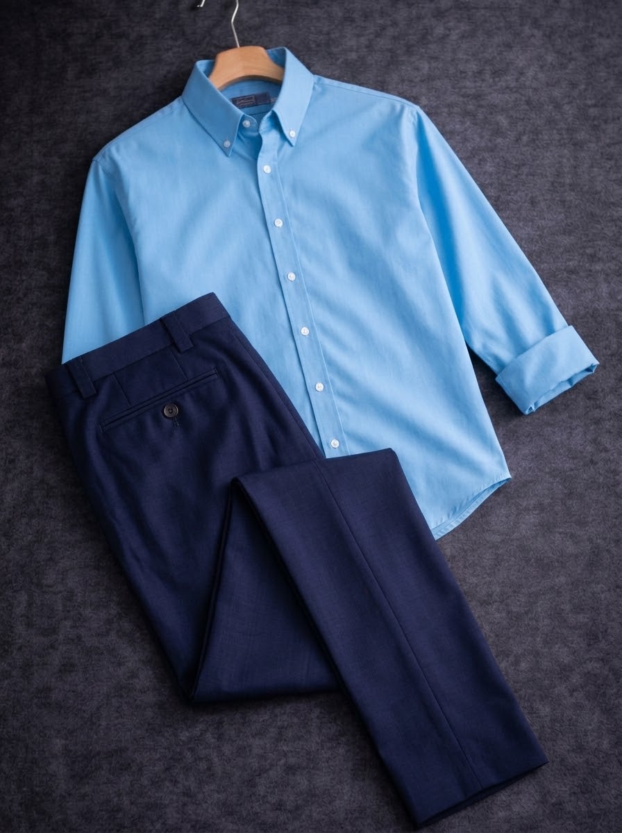 Sky shirt with Formal pant combo_img_3