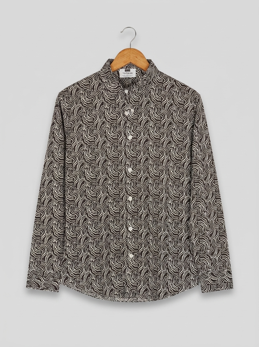 Trendy print shirt for men -098