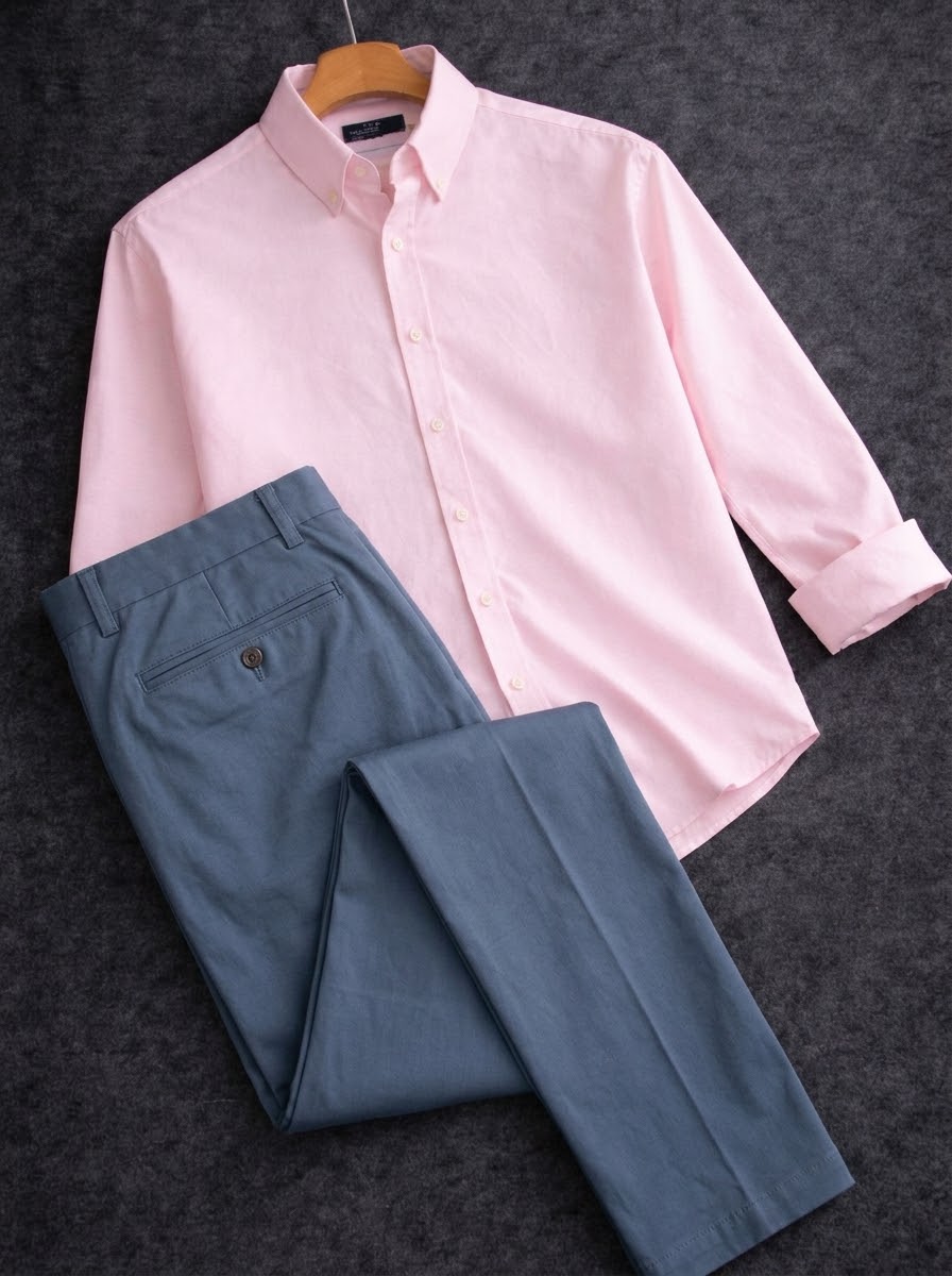Pink shirt with formal pant combo_img_2